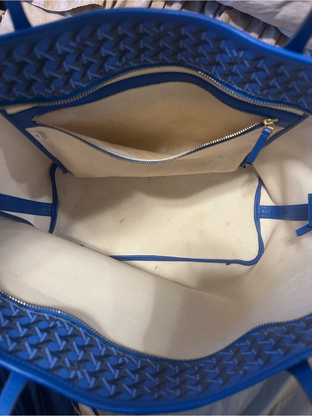 Tory Burch Blue Monogram Tote - Picture 4 of 4